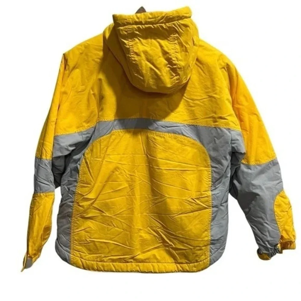 Old Navy Yellow Gray Anorak Pullover Jacket Hooded‎ Windbreaker Holiday 99 XS